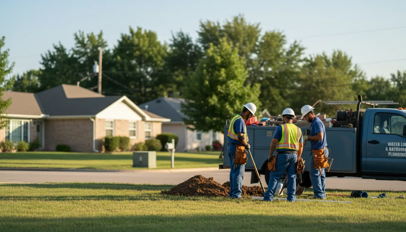 Residential water line and bathroom plumbing service in Collyer, KS